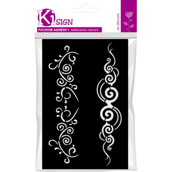 194253 - 3760131942538 - Ki-Sign - Pochoir adhésif Spirale tatoo 12x18 cm - 2