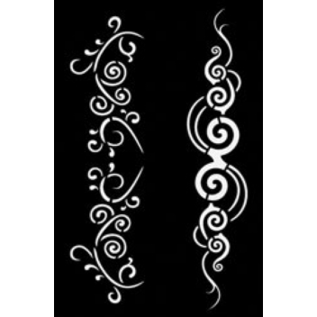 194253 - 3760131942538 - Ki-Sign - Pochoir adhésif Spirale tatoo 12x18 cm
