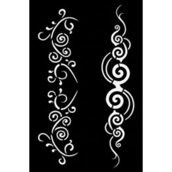 194253 - 3760131942538 - Ki-Sign - Pochoir adhésif Spirale tatoo 12x18 cm