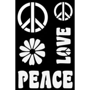 194256 - 3760131942569 - Ki-Sign - Pochoir adhésif Peace'n love 12x18 cm