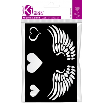 194257 - 3760131942576 - Ki-Sign - Pochoir adhésif Coeur aile 12x18 cm - 2