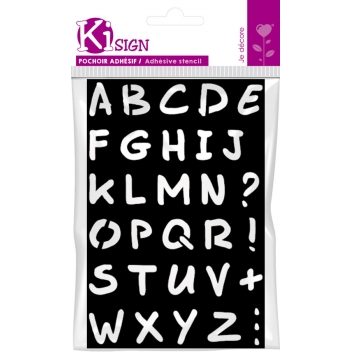 194263 - 3760131942637 - Ki-Sign - Pochoir adhésif Alphabet 12x18 cm lettre haut 20.5 mm - 2
