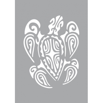 194300 - 3760131943009 - Ki-Sign - Pochoir adhésif pour tissu Grande tortue maori A4