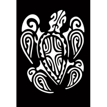 194300 - 3760131943009 - Ki-Sign - Pochoir adhésif pour tissu Grande tortue maori A4 - 2