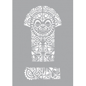 Pochoir adhésif pour tissu Tiki maori A4