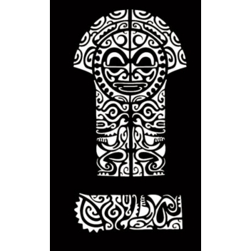194301 - 3760131943016 - Ki-Sign - Pochoir adhésif pour tissu Tiki maori A4 - 2