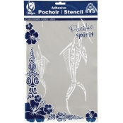 Pochoir adhésif pour tissu Espadon maori A4