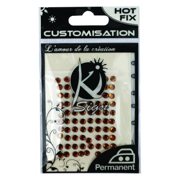 194147 - 3760131941470 - Ki-Sign - Strass thermocollant tissu Ø 4mm Orange 80 pièces - 3