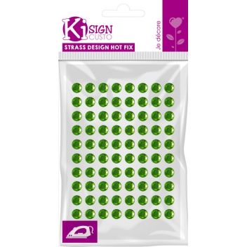 194190 - 3760131941906 - Ki-Sign - Strass thermocollant tissu Ø 4mm Vert 80 pièces