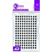 Strass thermocollant tissu Ø 3mm Noir 140 pièces