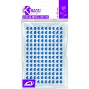 Strass thermocollant tissu Ø 3mm - Bleu - 140 pièces