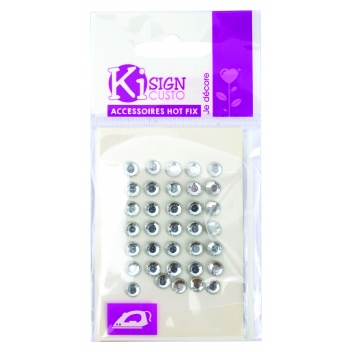 194220 - 3760131942200 - Ki-Sign - Strass thermocollant tissu Ø 6mm Cristal 35 pièces - 2