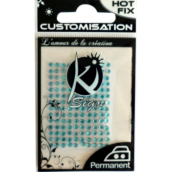 194272 - 3760131942729 - Ki-Sign - Strass thermocollant tissu Ø 5mm Bleu vert 60 pièces - 2