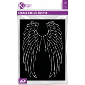 Transfert thermocollant clou & strass Aile d\'ange 18x26cm