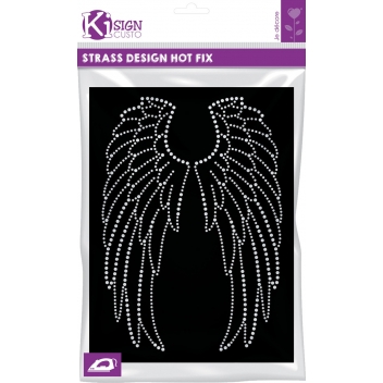 194539 - 3760131945393 - Ki-Sign - Transfert thermocollant clou & strass Aile d'ange 18x26cm - 2