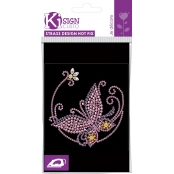 Transfert thermocollant clou & strass Papillon 10x9cm