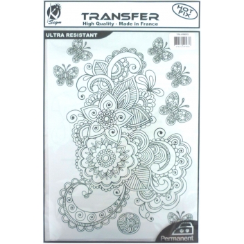 194468 - 3760131944686 - Ki-Sign - Transfert thermocollant Arabesque noire A4 - France - 2