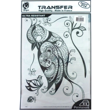194491 - 3760131944914 - Ki-Sign - Transfert thermocollant Oiseau noir A4 - France - 2