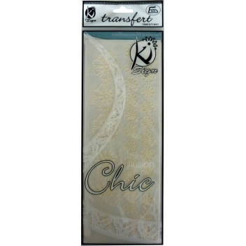 194433 - 3760131944334 - Ki-Sign - Transfert thermocollant velours Fleur blanc 10x30cm - France