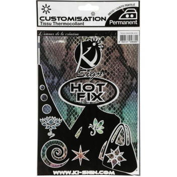 194660 - 3760131946604 - Ki-Sign - Tissu thermocollant Serpent noir moiré 15x20cm - 2