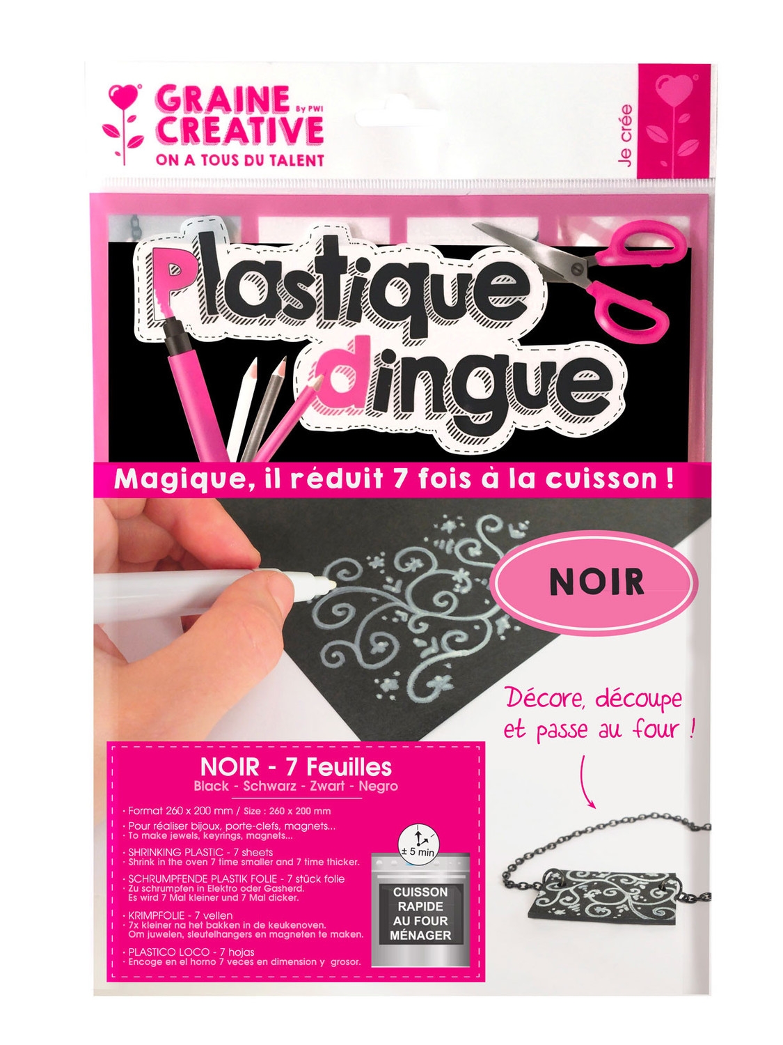 Plastique dingue Noir 7 feuilles Plastique dingue reference 540305