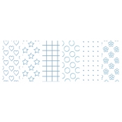 Plastique dingue cristal Motif bleu 6 pièces