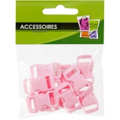 Fermoirs clips plastique (idéal Créacord) 3 x 1,5cm Rose x10