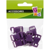 Fermoirs clips plastique (idéal Créacord) 3 x 1,5cm Violet x10