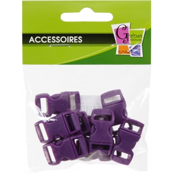 540138 - 3532435401383 - Créacord - Fermoirs clips plastique (idéal Créacord) 3 x 1,5cm Violet x10