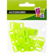 Fermoirs clips plastique (idéal Créacord) 3 x 1,5cm Vert x10
