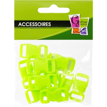 540140 - 3532435401406 - Créacord - Fermoirs clips plastique (idéal Créacord) 3 x 1,5cm Vert x10