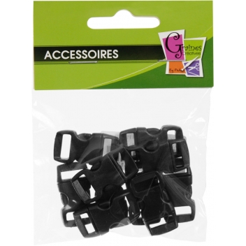 540141 - 3532435401413 - Créacord - Fermoirs clips plastique (idéal Créacord) 3 x 1,5cm Noir x10