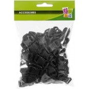 Fermoirs clips plastique (idéal Créacord) 3 x 1,5cm Noir x100