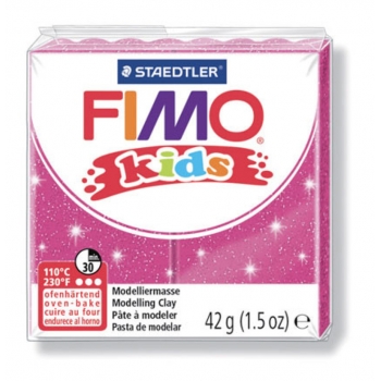 Pâte Fimo Kids 42 g Rose pailleté 8030.262