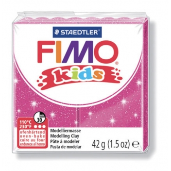 262217 - 4007817804957 - Fimo - Pâte Fimo Kids 42 g Rose pailleté 8030.262 - 3