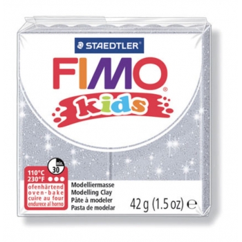 Pâte Fimo Kids 42 g Gris pailleté 8030.812