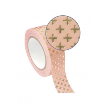 470230 - 3532434702306 - Graine créative - Ruban adhésif (Masking Tape) 1,5 cm Croix doré - 6