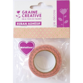 470230 - 3532434702306 - Graine créative - Ruban adhésif (Masking Tape) 1,5 cm Croix doré