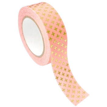 470230 - 3532434702306 - Graine créative - Ruban adhésif (Masking Tape) 1,5 cm Croix doré - 2
