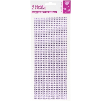 500364 - 3532435003648 - Graine créative - Plaque de strass adhésive 10 x 25 cm Violet