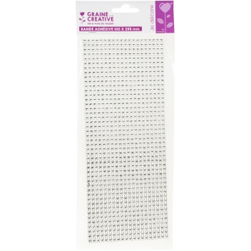 500366 - 3532435003662 - Graine créative - Plaque de strass adhésive 10 x 25 cm Argenté