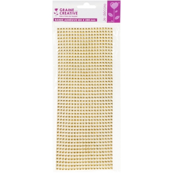 500367 - 3532435003679 - Graine créative - Plaque de strass adhésive 10 x 25 cm Doré