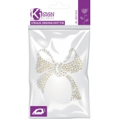 Transfert thermocollant clou & strass Noeud blanc 10 cm