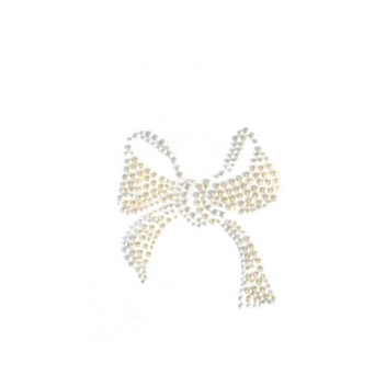 194598 - 3760131945980 - Ki-Sign - Transfert thermocollant clou & strass Noeud blanc 10 cm