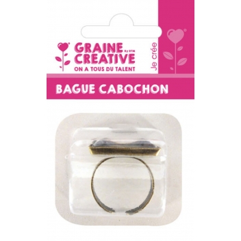 268230 - 3471052682303 - Graine créative - Bague carrée avec cabochon 20 mm Bronze