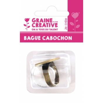268232 - 3471052682327 - Graine créative - Bague ronde avec cabochon Ø 20 mm Bronze