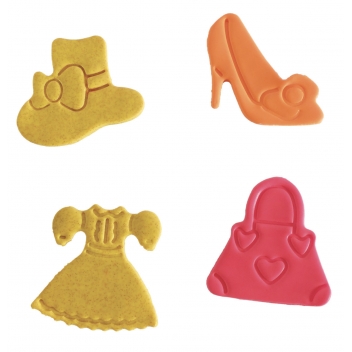 265006 - 3471052650067 - Graine créative - Emporte-pièces poussoir Pâte à modeler Mode 4 pièces