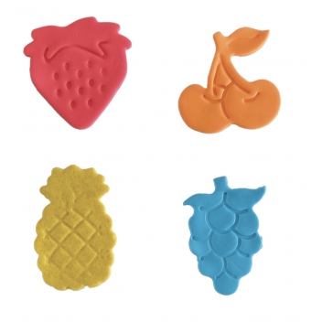 265009 - 3471052650098 - Graine créative - Emporte-pièces poussoir Pâte à modeler Fruits 4 pièces