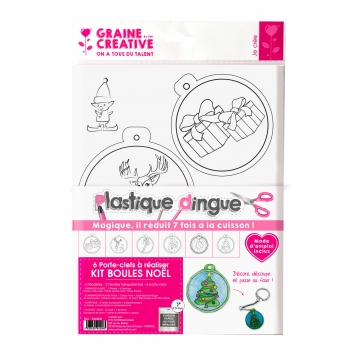 540208 - 3532435402083 - Graine créative - Kit Plastique Dingue 6 Porte-clés Boules de Noel - France - 5