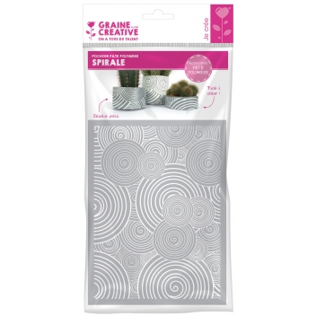 265302 - 3471052653020 - Graine créative - Pochoir silkscreen pour pâte polymère Spirale - 3